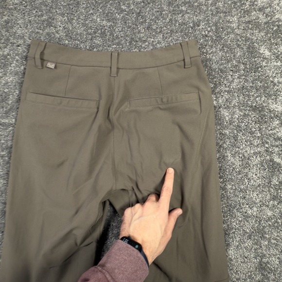Lululemon Commission Slim Pants Men's 28x31 Brown Chino Golf Warpstreme **READ** - Picture 7 of 13